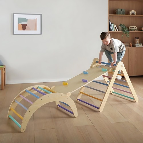 Wooden climbing frame kids - climbing,