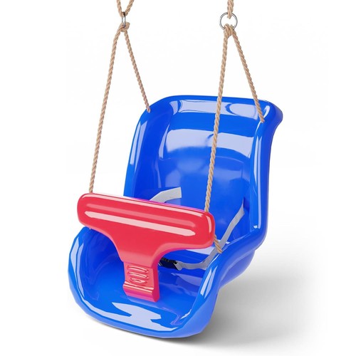 Blue swing seat with harness - blue,